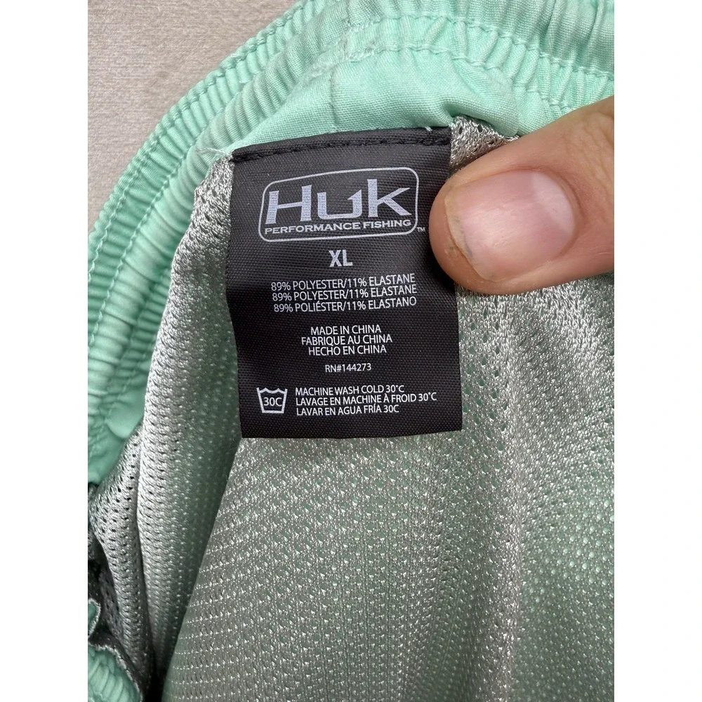 Huk Fishing Pursuit Volley Swim Trunks Mens XL Mint Green Board Shorts 5.5